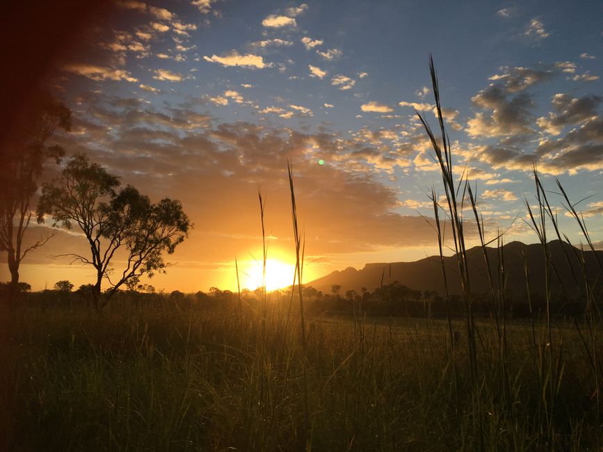 Stunning sunset over rural fields in Biggenden Queensland Australia